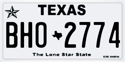 TX license plate BHO2774