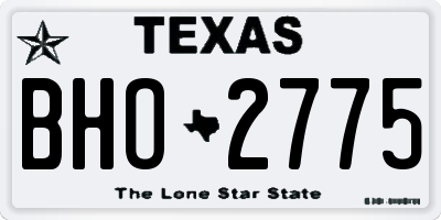 TX license plate BHO2775