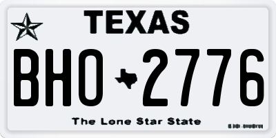 TX license plate BHO2776