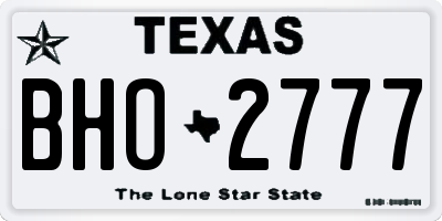 TX license plate BHO2777