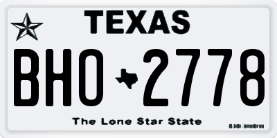 TX license plate BHO2778