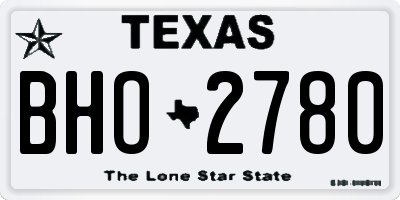TX license plate BHO2780