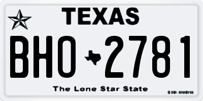 TX license plate BHO2781