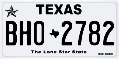 TX license plate BHO2782