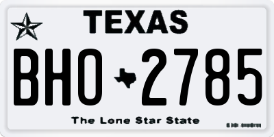 TX license plate BHO2785