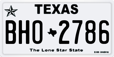 TX license plate BHO2786