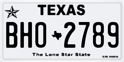 TX license plate BHO2789