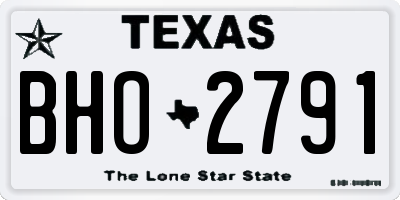 TX license plate BHO2791