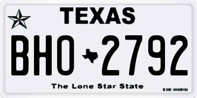 TX license plate BHO2792