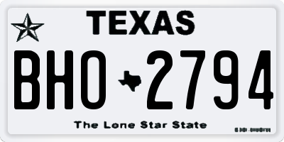 TX license plate BHO2794