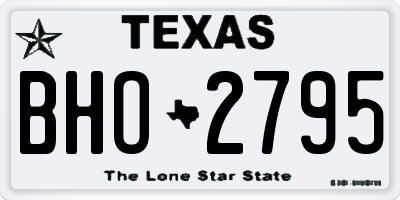 TX license plate BHO2795