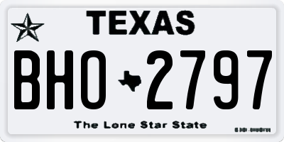 TX license plate BHO2797