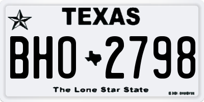 TX license plate BHO2798