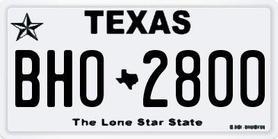 TX license plate BHO2800