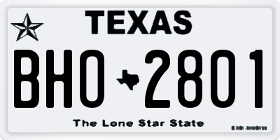 TX license plate BHO2801