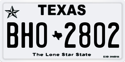 TX license plate BHO2802