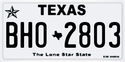 TX license plate BHO2803