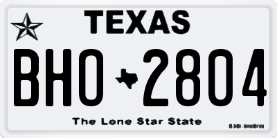 TX license plate BHO2804
