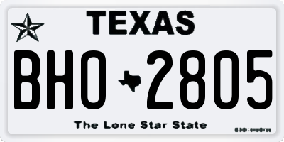 TX license plate BHO2805
