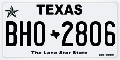 TX license plate BHO2806