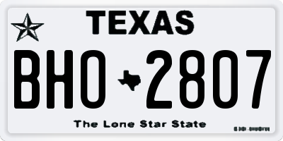 TX license plate BHO2807
