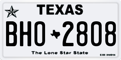 TX license plate BHO2808