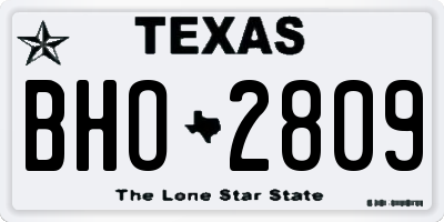 TX license plate BHO2809