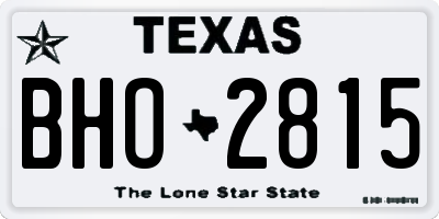 TX license plate BHO2815