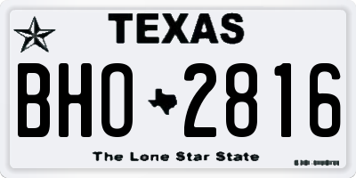 TX license plate BHO2816