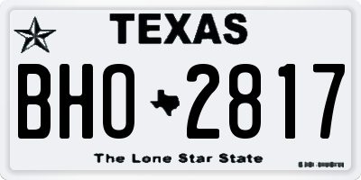 TX license plate BHO2817