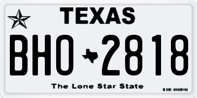 TX license plate BHO2818