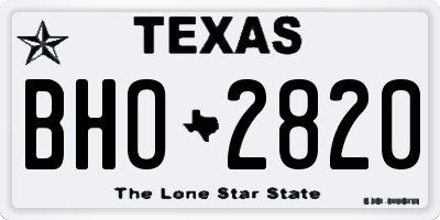 TX license plate BHO2820