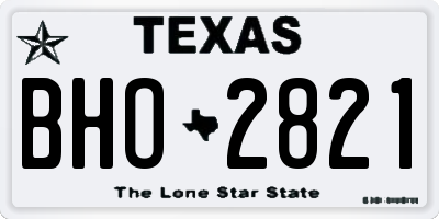 TX license plate BHO2821