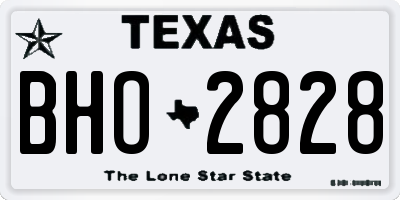 TX license plate BHO2828