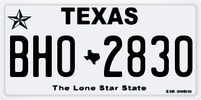 TX license plate BHO2830