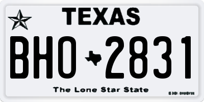 TX license plate BHO2831