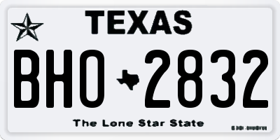 TX license plate BHO2832