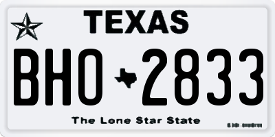 TX license plate BHO2833