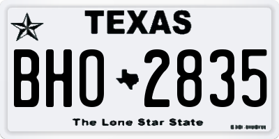 TX license plate BHO2835