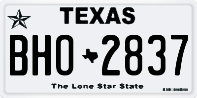 TX license plate BHO2837