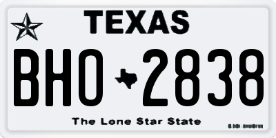 TX license plate BHO2838