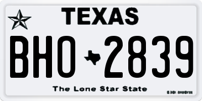 TX license plate BHO2839