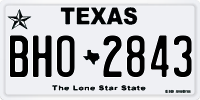 TX license plate BHO2843
