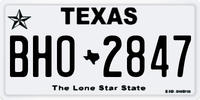 TX license plate BHO2847