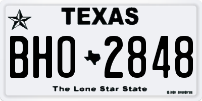 TX license plate BHO2848