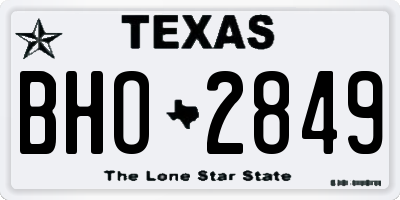 TX license plate BHO2849