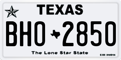 TX license plate BHO2850