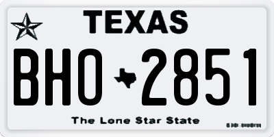 TX license plate BHO2851