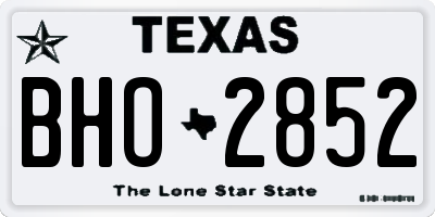 TX license plate BHO2852