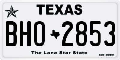 TX license plate BHO2853